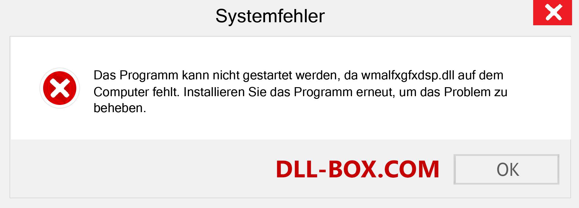 wmalfxgfxdsp.dll-Datei fehlt?. Download für Windows 7, 8, 10 - Fix wmalfxgfxdsp dll Missing Error unter Windows, Fotos, Bildern